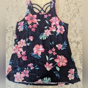 Abercrombie Kids Floral Sleeveless Tank Top with Crisscross Back